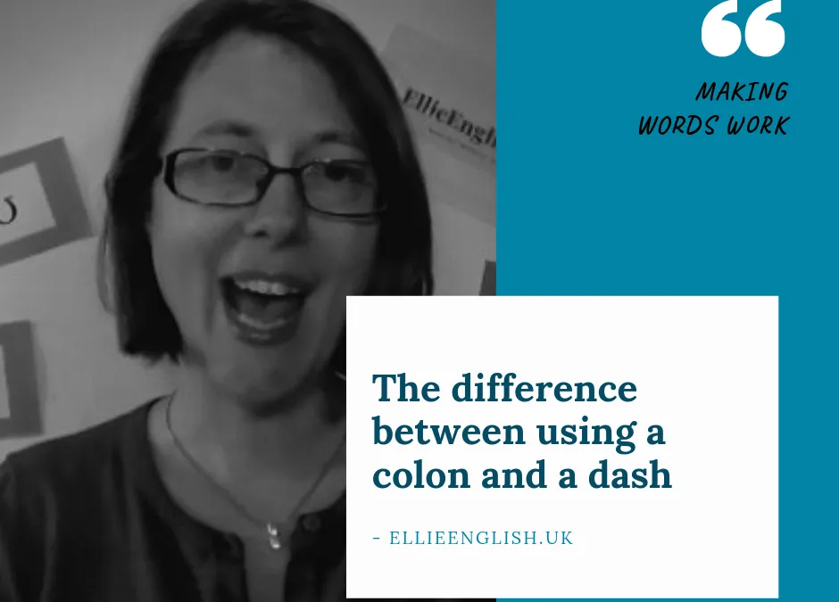 The difference between a colon and a dash.